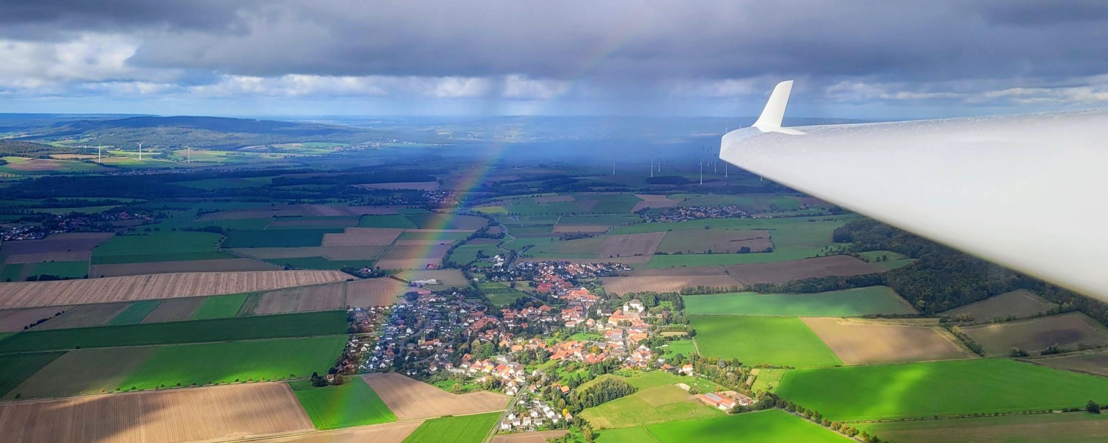 Diskus mit Regenbogen